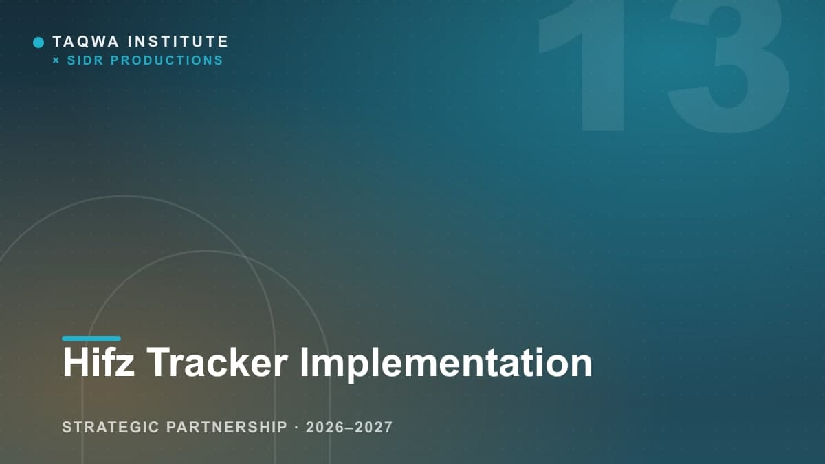 Hifz Tracker to Launch at Taqwa Institute in September 2026