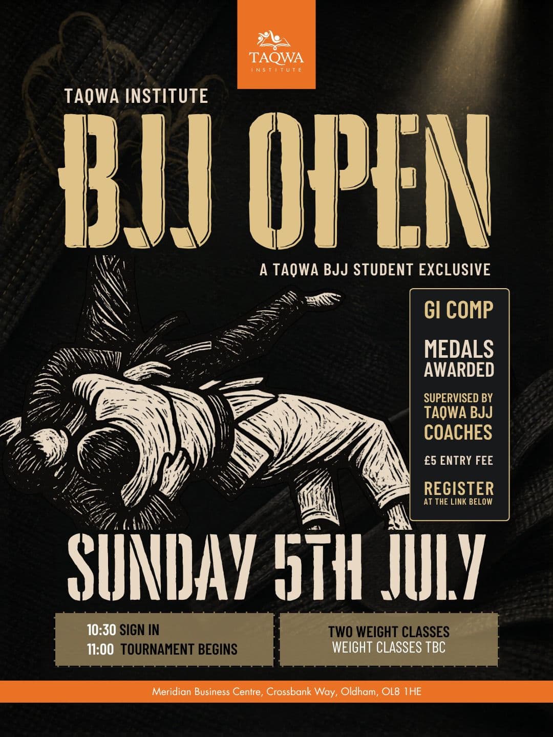Taqwa Institute BJJ Open poster with event details